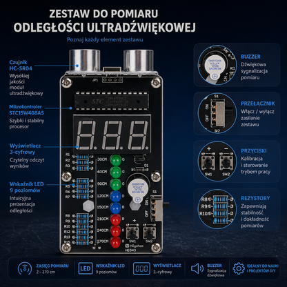 UltraSonic DIY – Zestaw Alarmu Odległościowego z LED