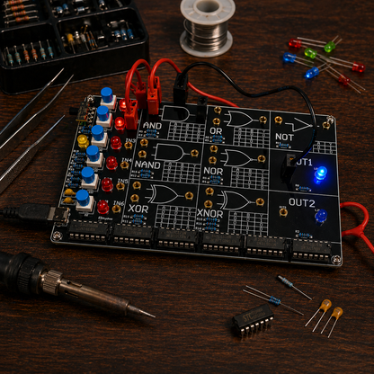 Bramki Logiczne DIY – Interaktywny Zestaw z Symulacją LED